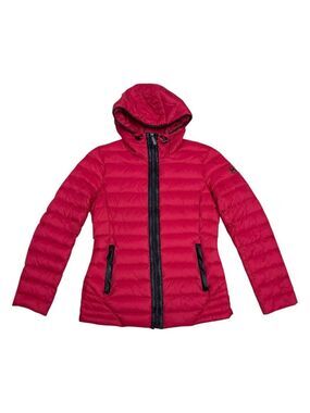 MICHAEL KORS DOWN FILL Packable Red Winter Puffer Parka Jacket Coat Womens Small